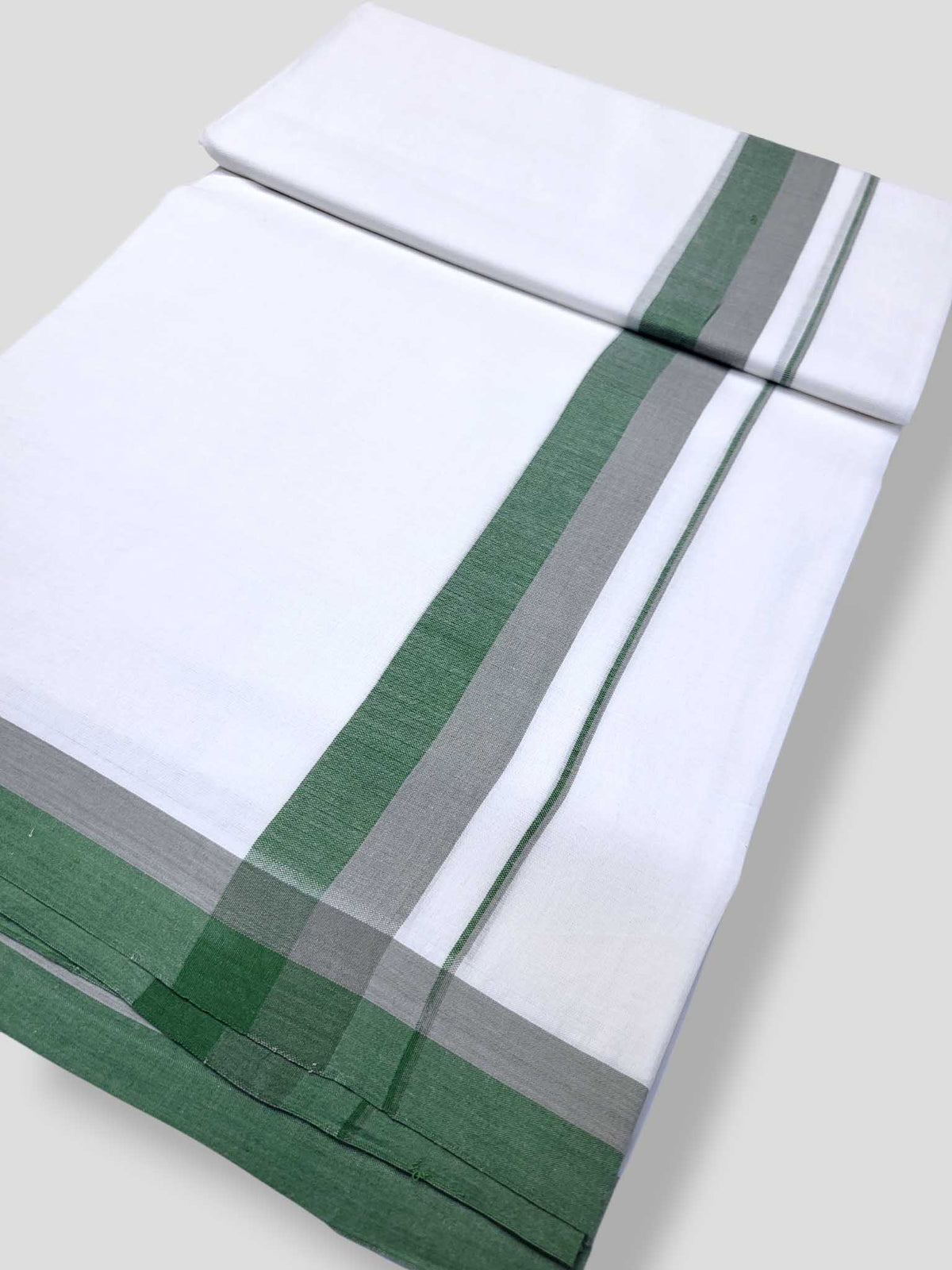 Pure White Cotton Men's Double Dhoti
