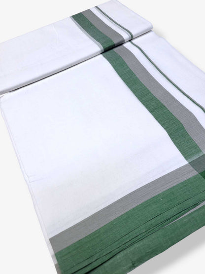 Pure White Cotton Men's Double Dhoti