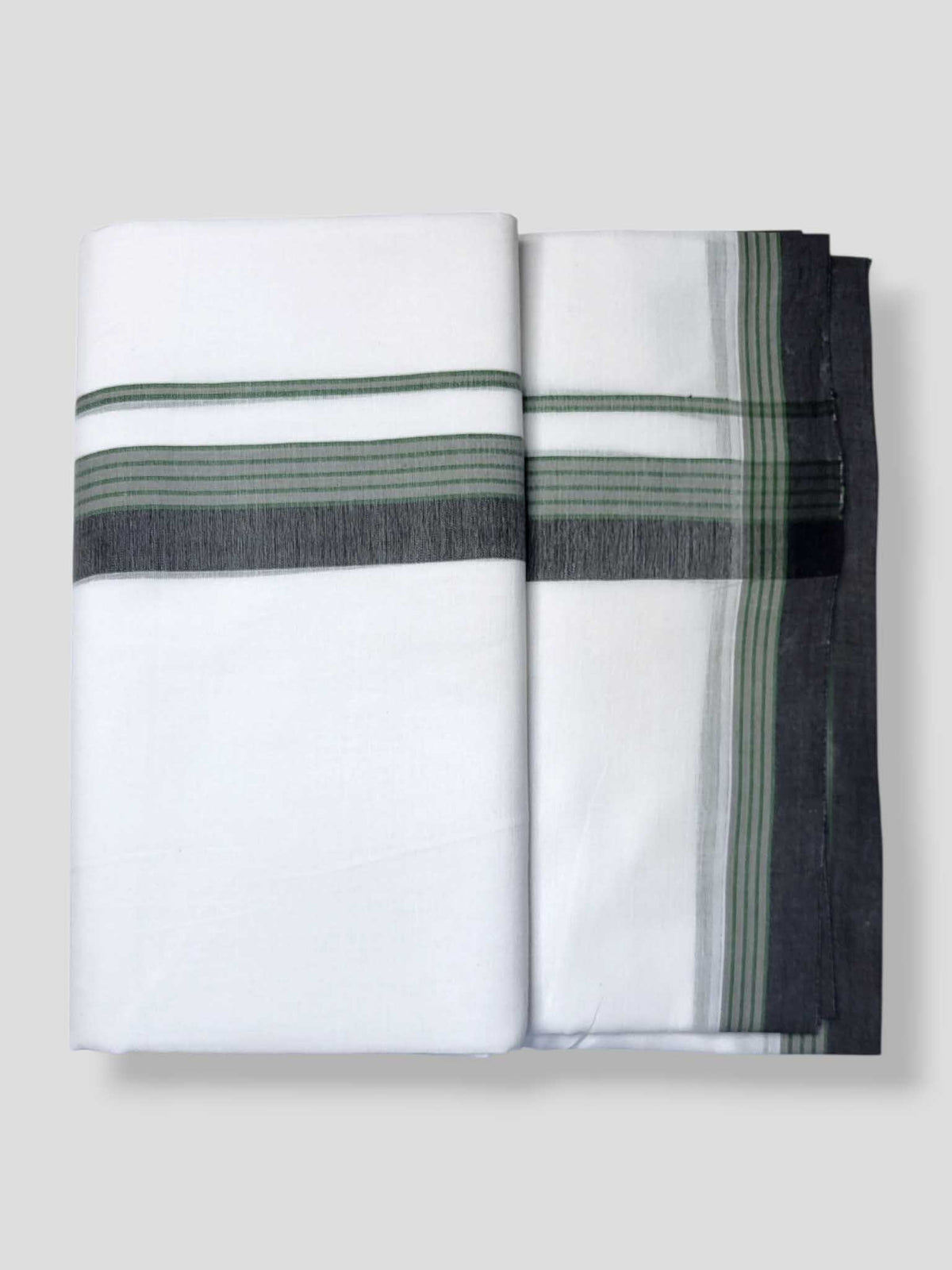 Pure White Cotton Men's Double Dhoti