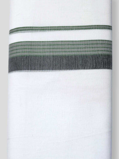 Pure White Cotton Men's Double Dhoti