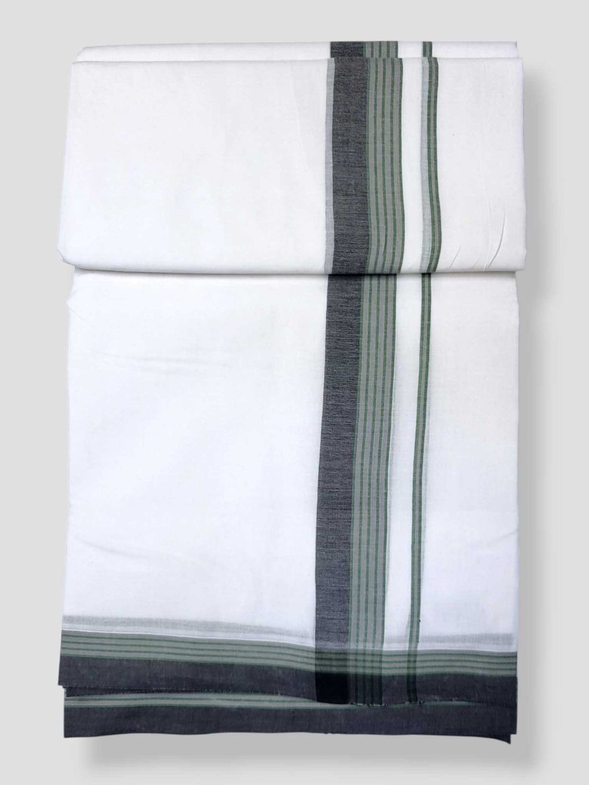 Pure White Cotton Men's Double Dhoti