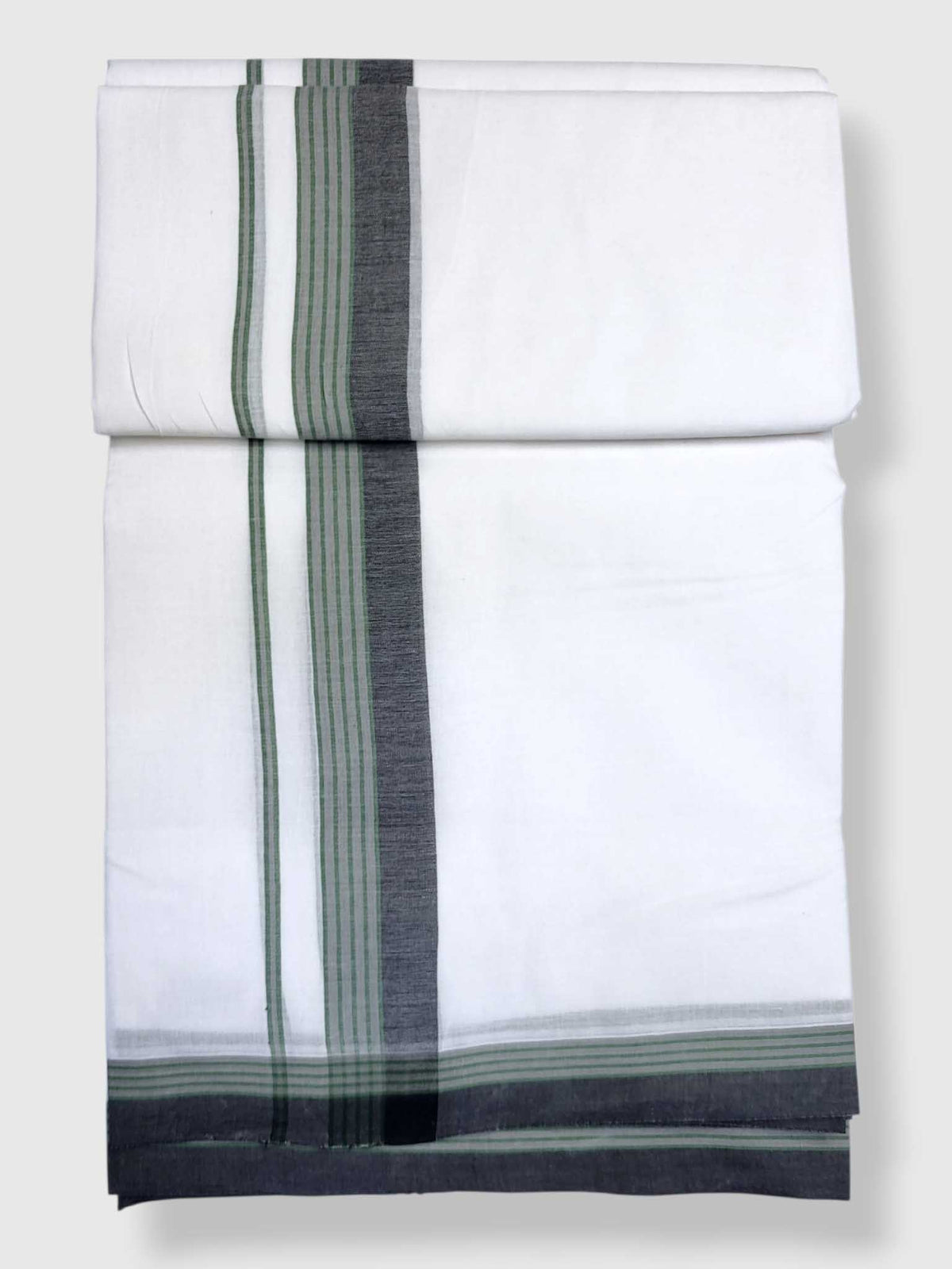 Pure White Cotton Men's Double Dhoti