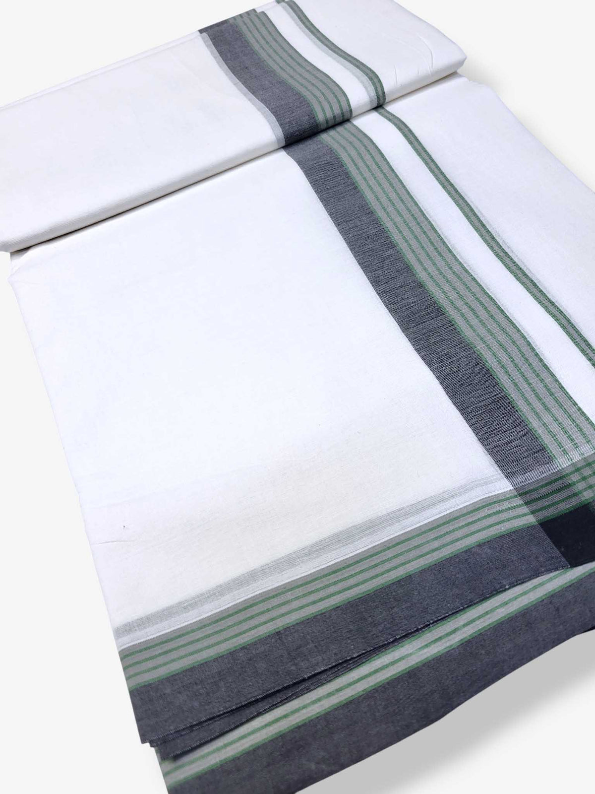 Pure White Cotton Men's Double Dhoti