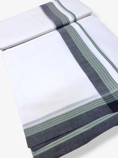 Pure White Cotton Men's Double Dhoti