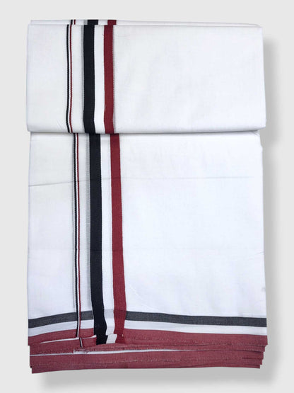 Pure White Cotton Men's Double Dhoti