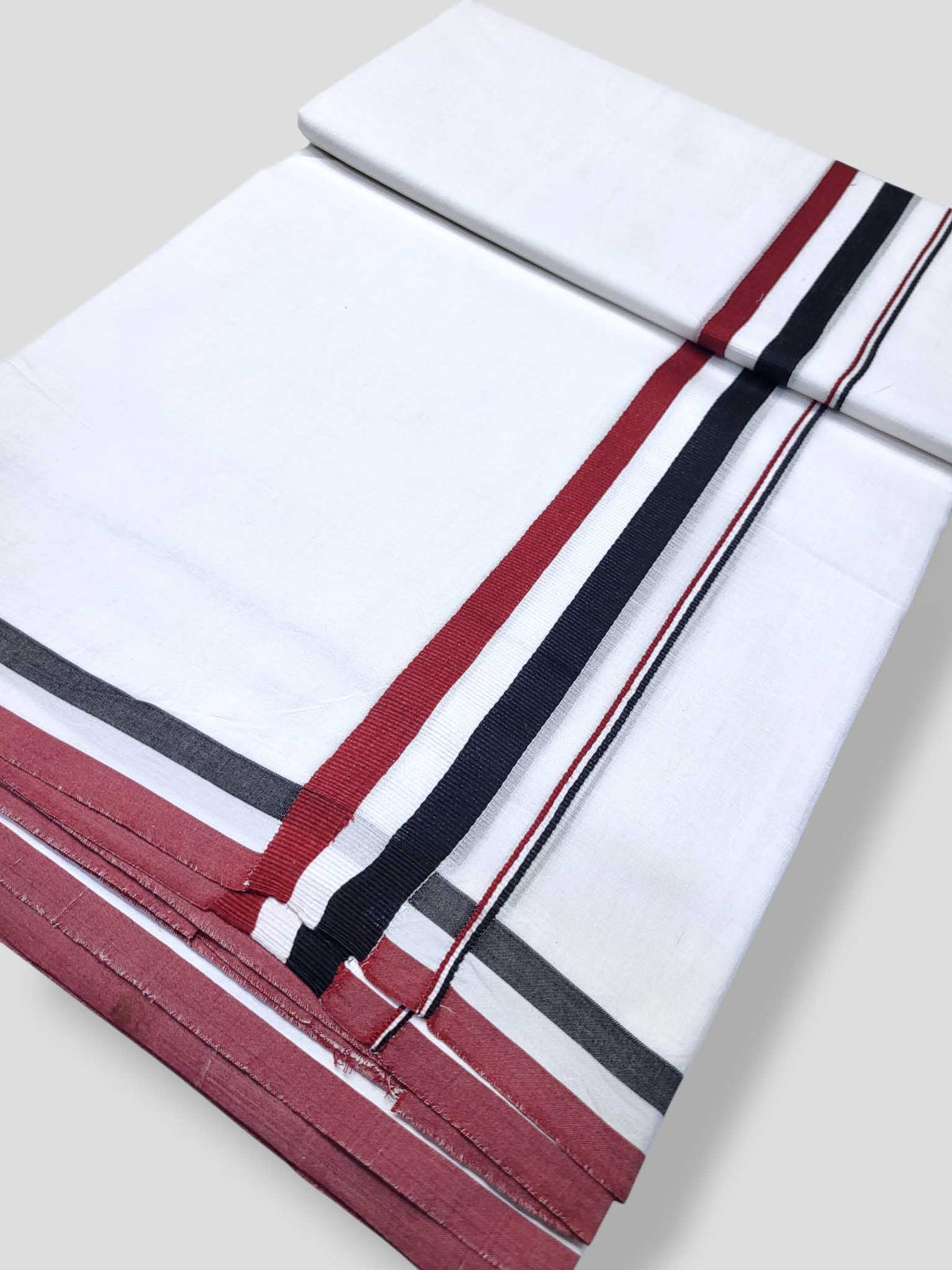 Pure White Cotton Men's Double Dhoti