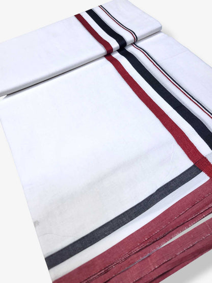 Pure White Cotton Men's Double Dhoti