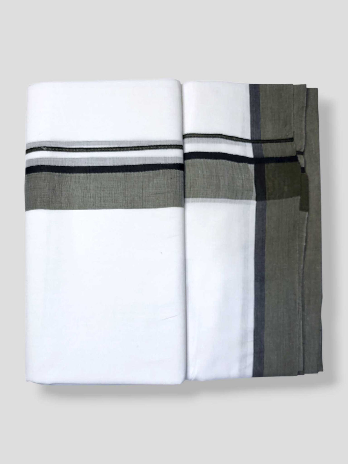 Pure White Cotton Men's Double Dhoti