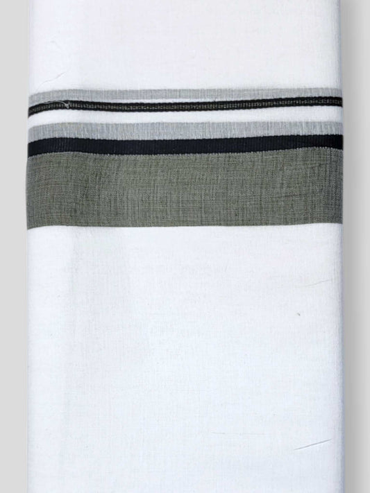 Pure White Cotton Men's Double Dhoti