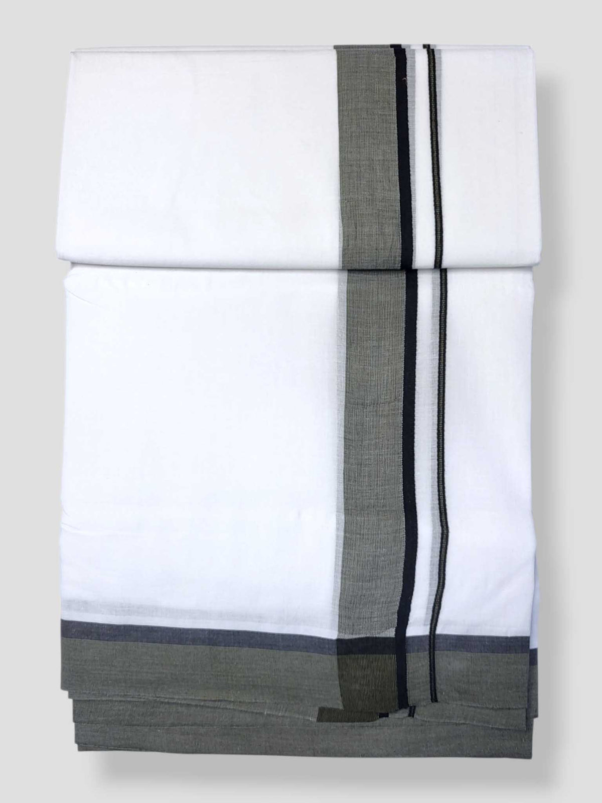 Pure White Cotton Men's Double Dhoti