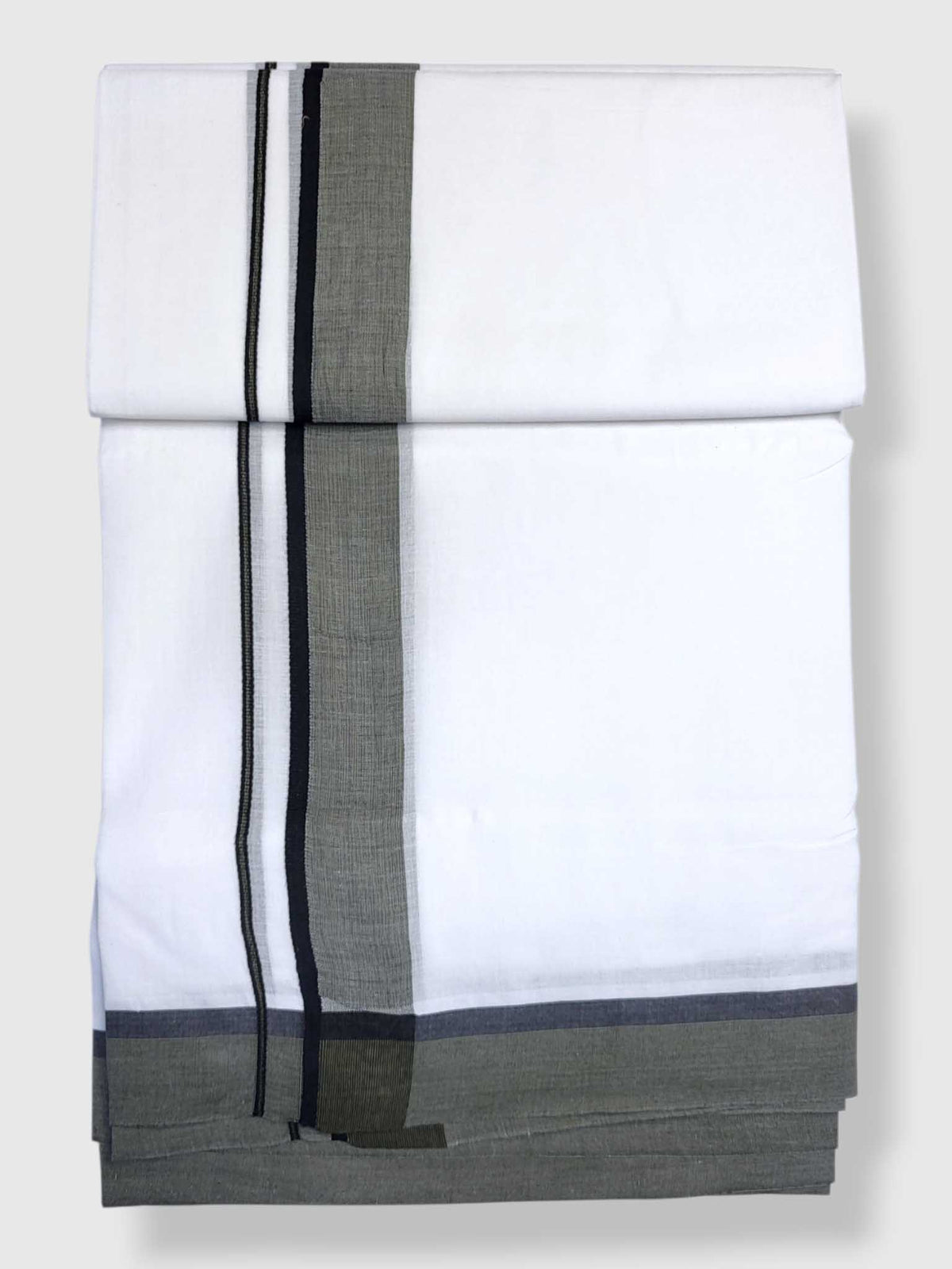 Pure White Cotton Men's Double Dhoti