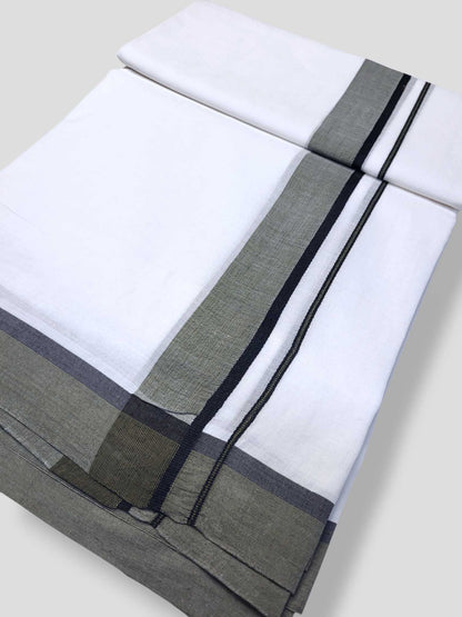 Pure White Cotton Men's Double Dhoti