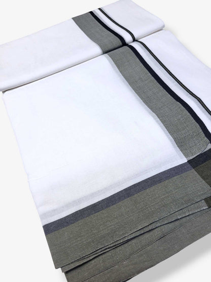 Pure White Cotton Men's Double Dhoti