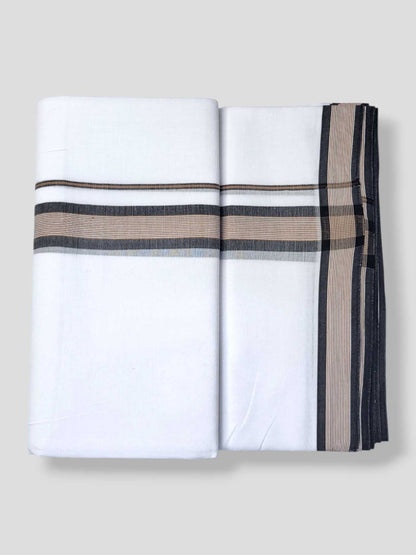Pure White Cotton Men's Double Dhoti