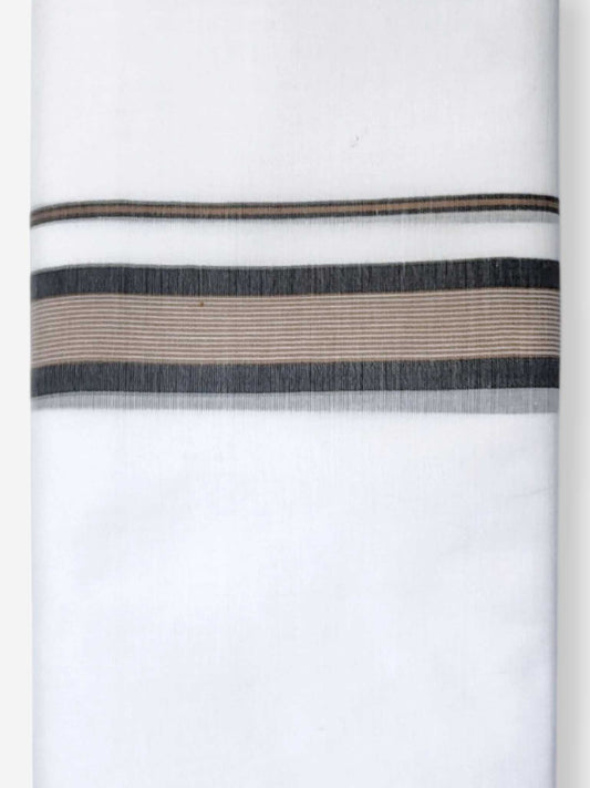 Pure White Cotton Men's Double Dhoti