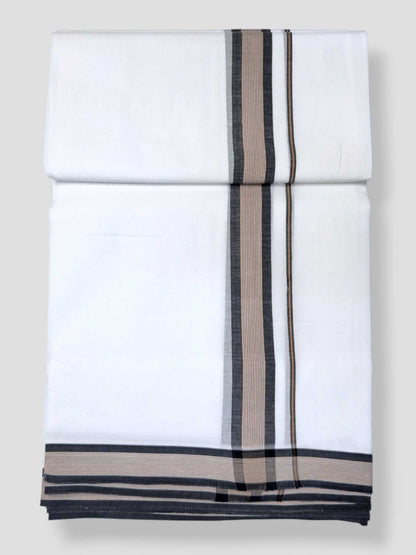 Pure White Cotton Men's Double Dhoti