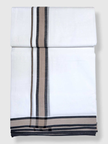 Pure White Cotton Men's Double Dhoti