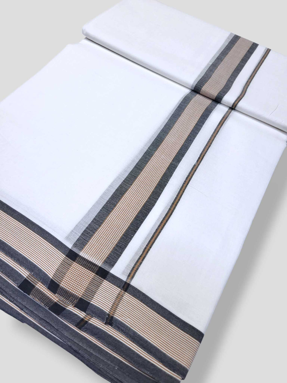 Pure White Cotton Men's Double Dhoti