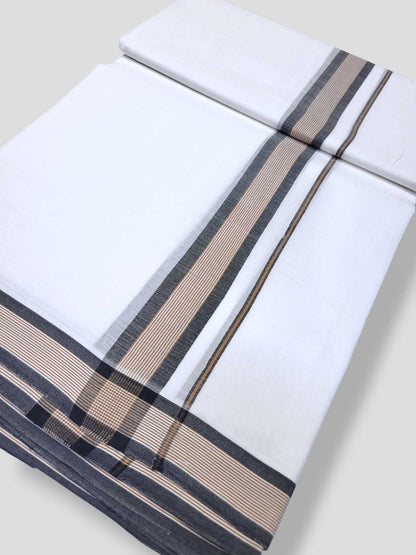 Pure White Cotton Men's Double Dhoti