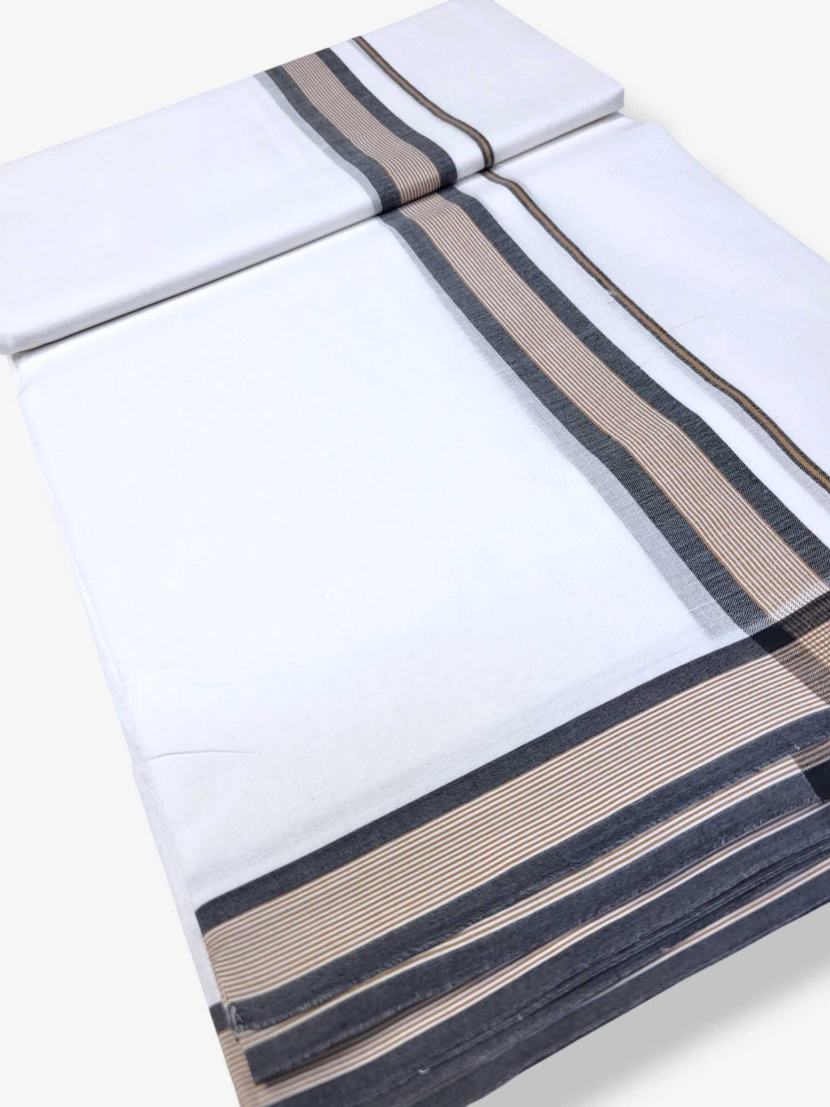 Pure White Cotton Men's Double Dhoti