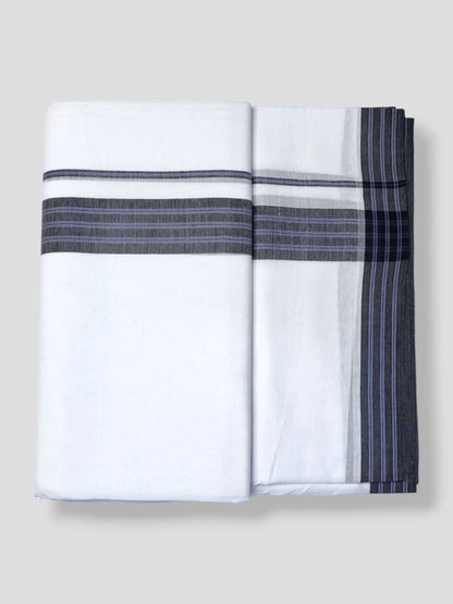 Pure White Cotton Men's Double Dhoti
