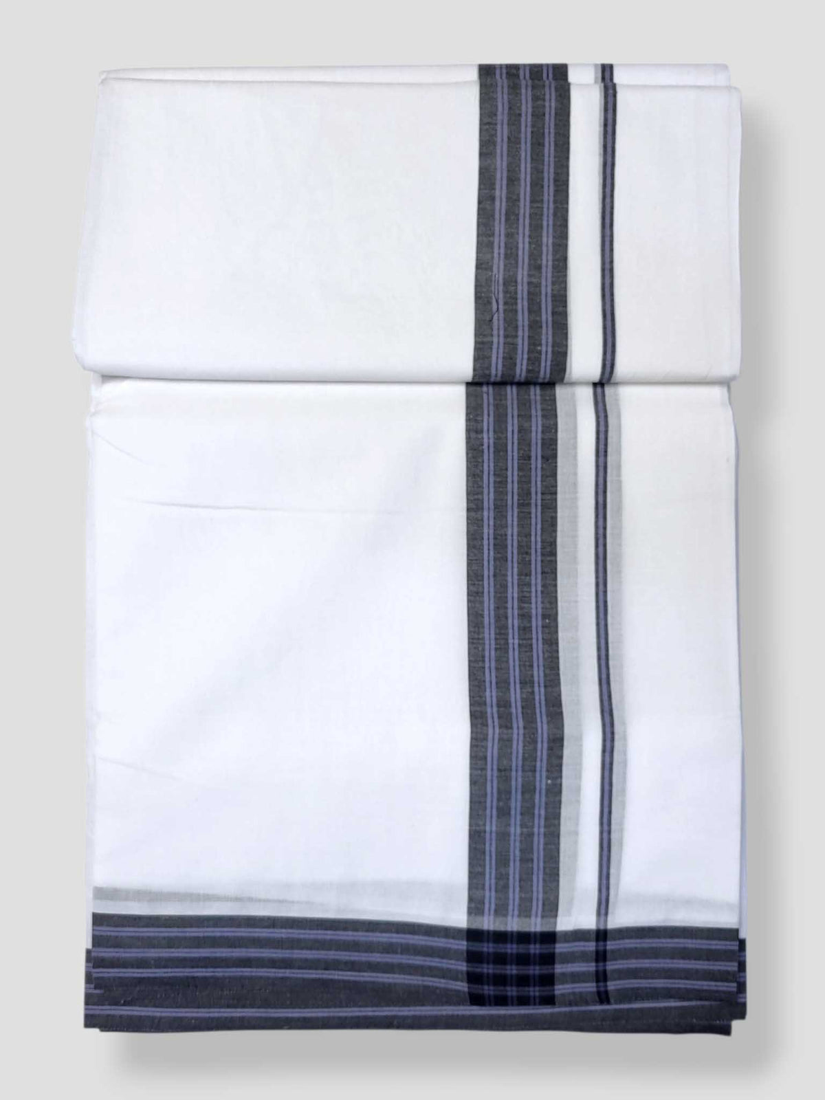 Pure White Cotton Men's Double Dhoti