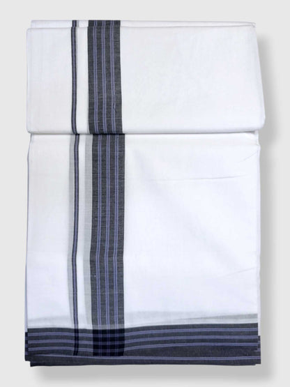 Pure White Cotton Men's Double Dhoti