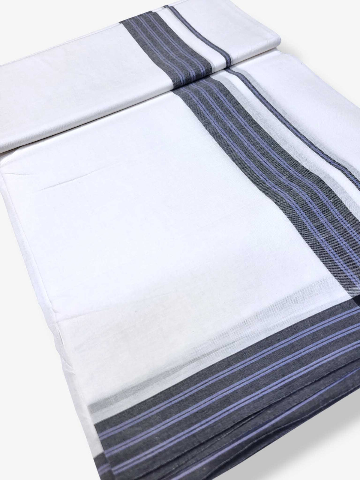 Pure White Cotton Men's Double Dhoti