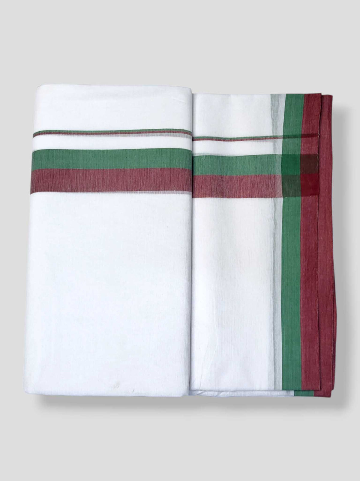 Pure White Cotton Men's Double Dhoti