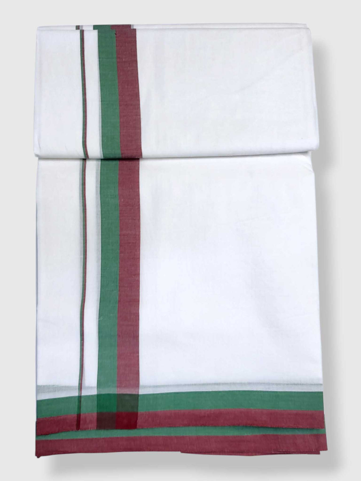 Pure White Cotton Men's Double Dhoti