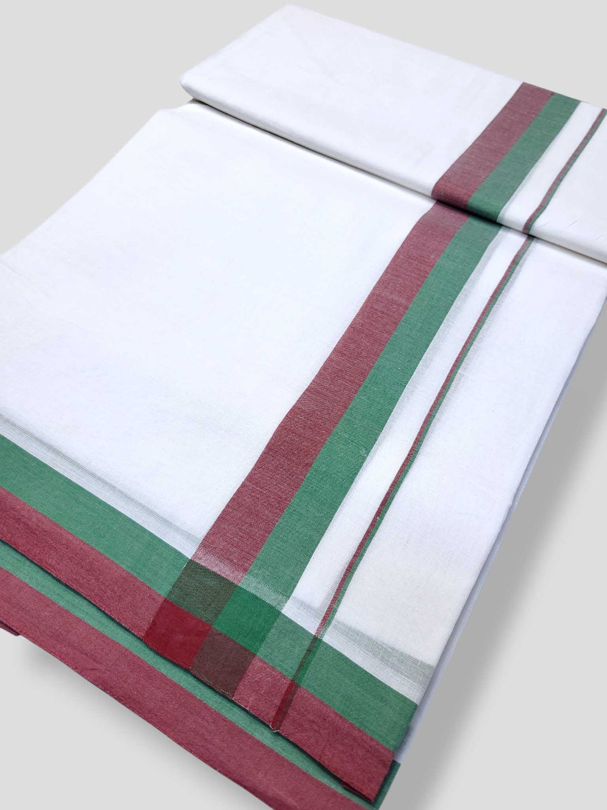 Pure White Cotton Men's Double Dhoti