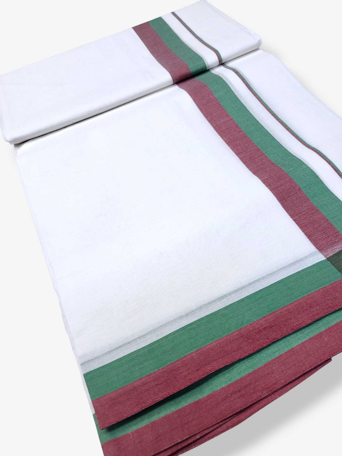 Pure White Cotton Men's Double Dhoti