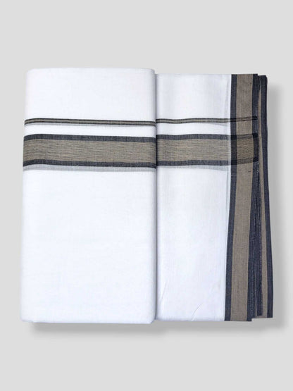 Pure White Cotton Men's Double Dhoti