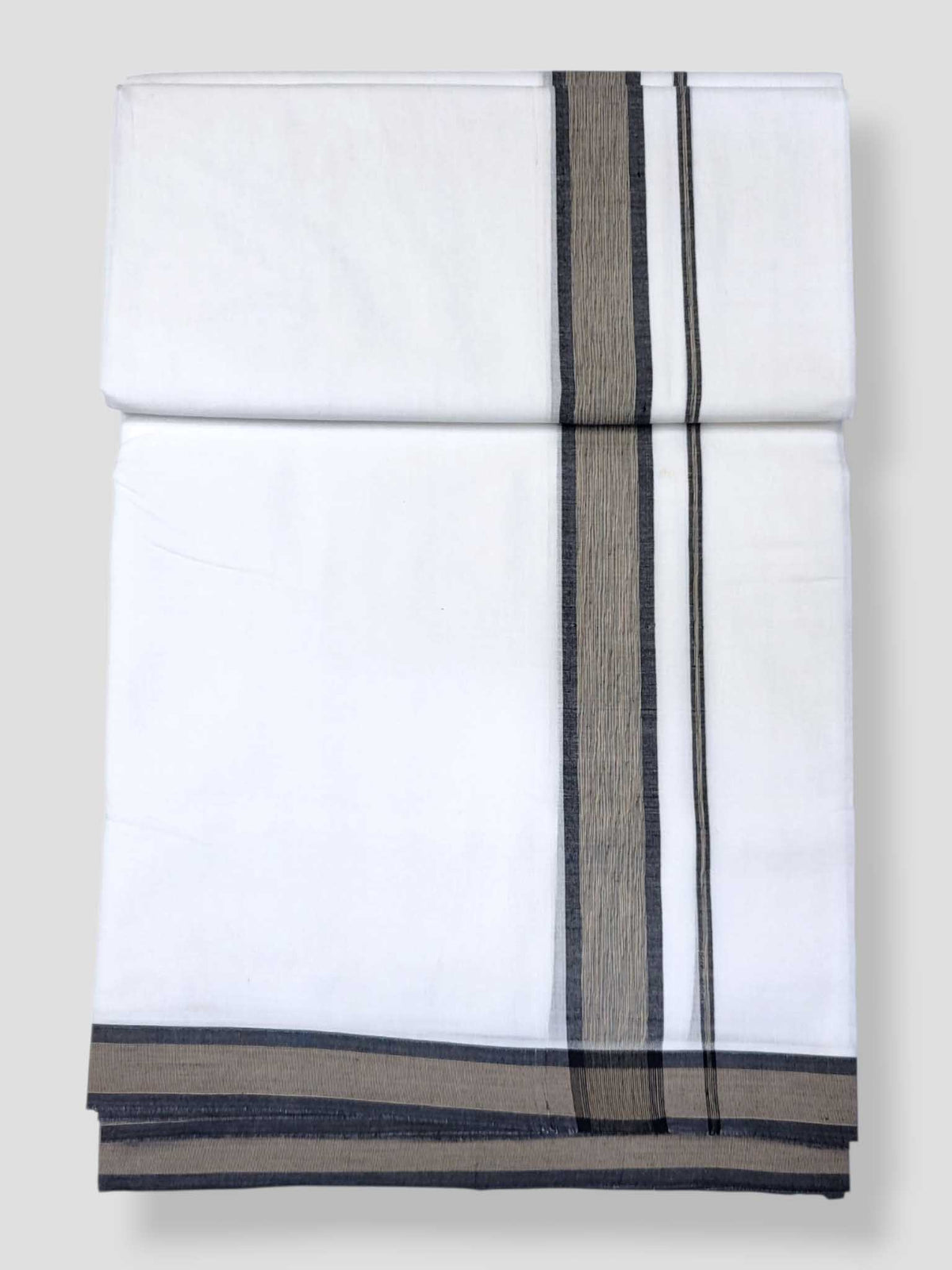 Pure White Cotton Men's Double Dhoti