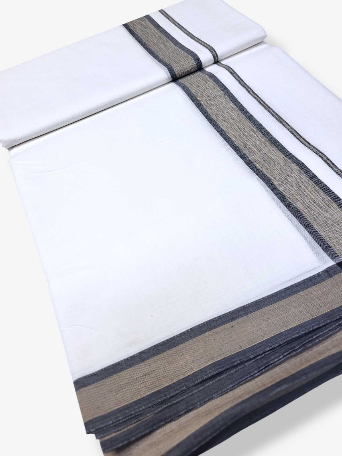 Pure White Cotton Men's Double Dhoti