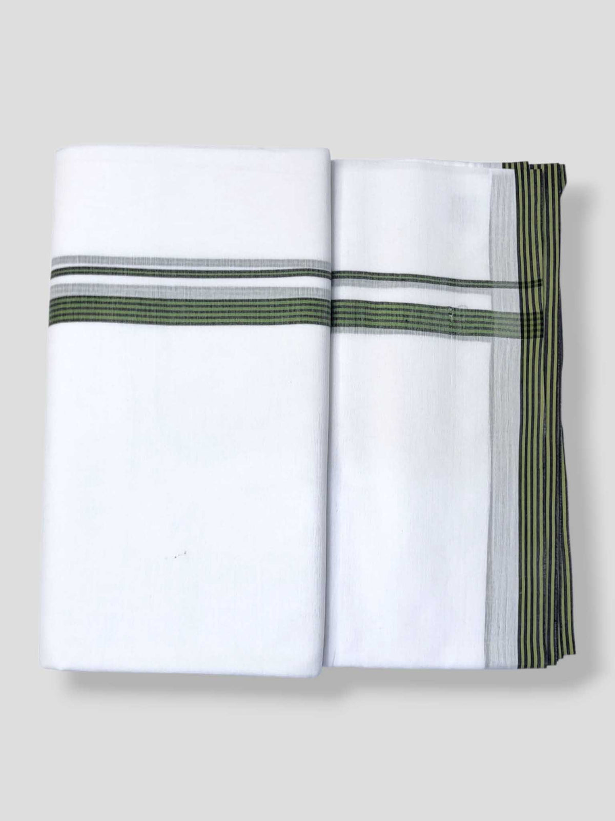 Pure White Cotton Men's Double Dhoti