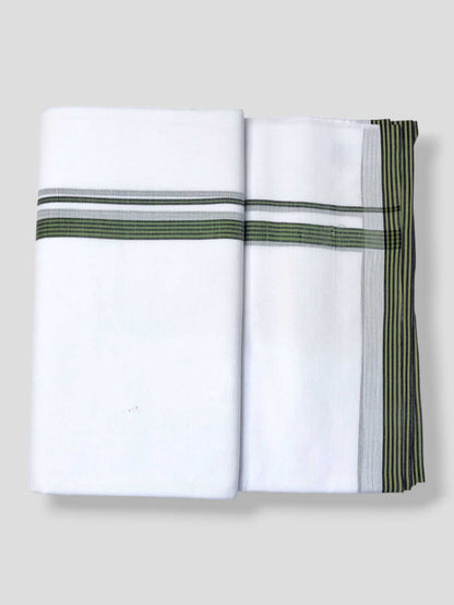 Pure White Cotton Men's Double Dhoti