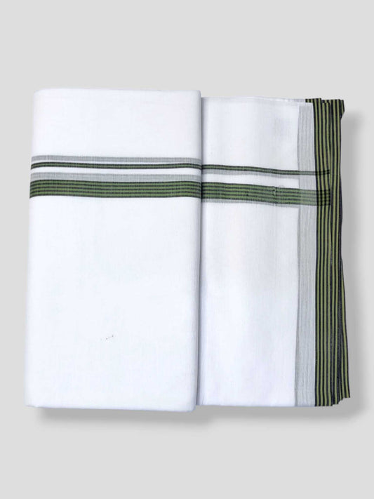 Pure White Cotton Men's Double Dhoti