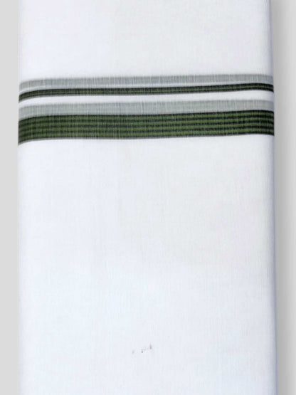 Pure White Cotton Men's Double Dhoti