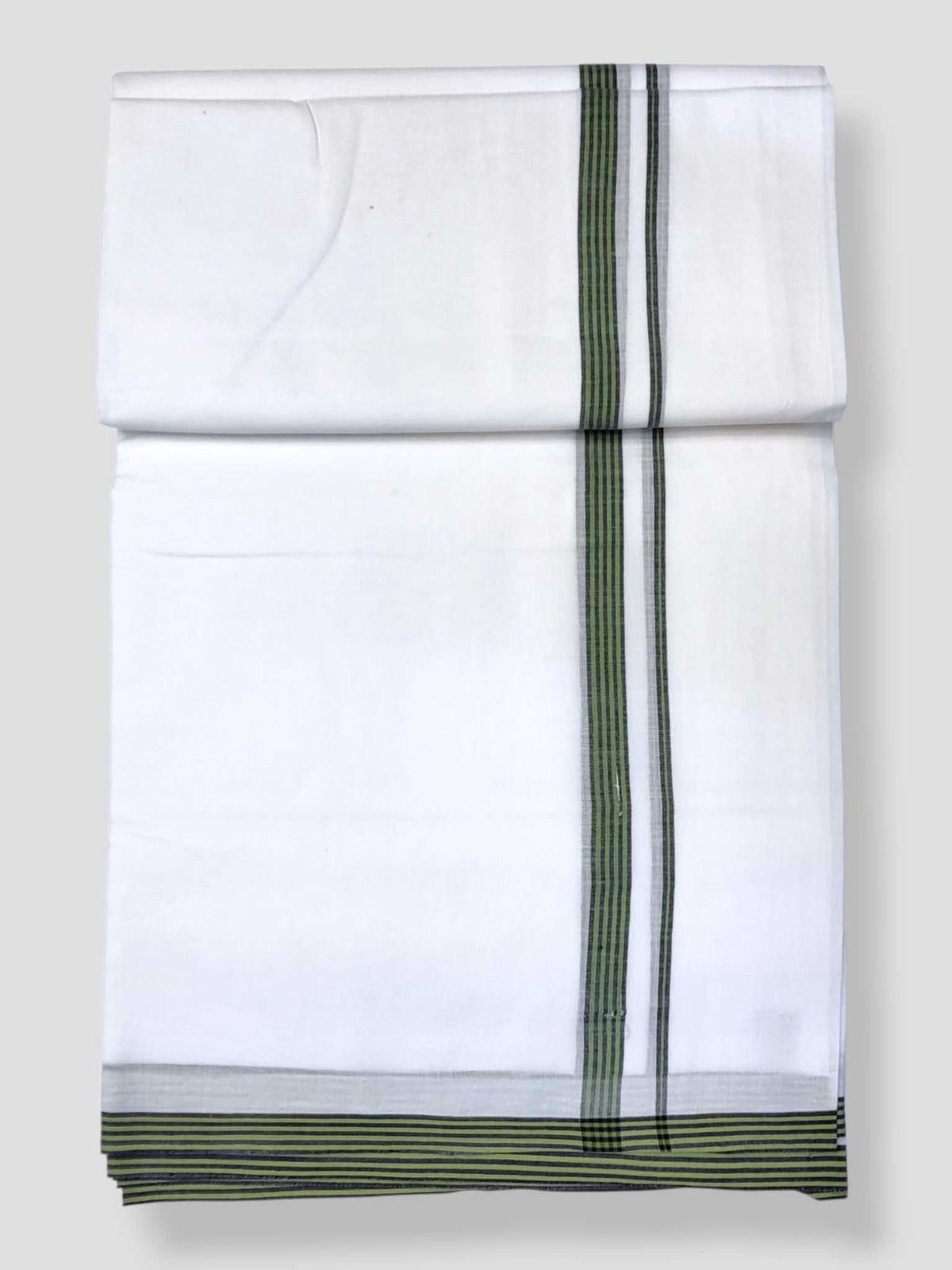 Pure White Cotton Men's Double Dhoti
