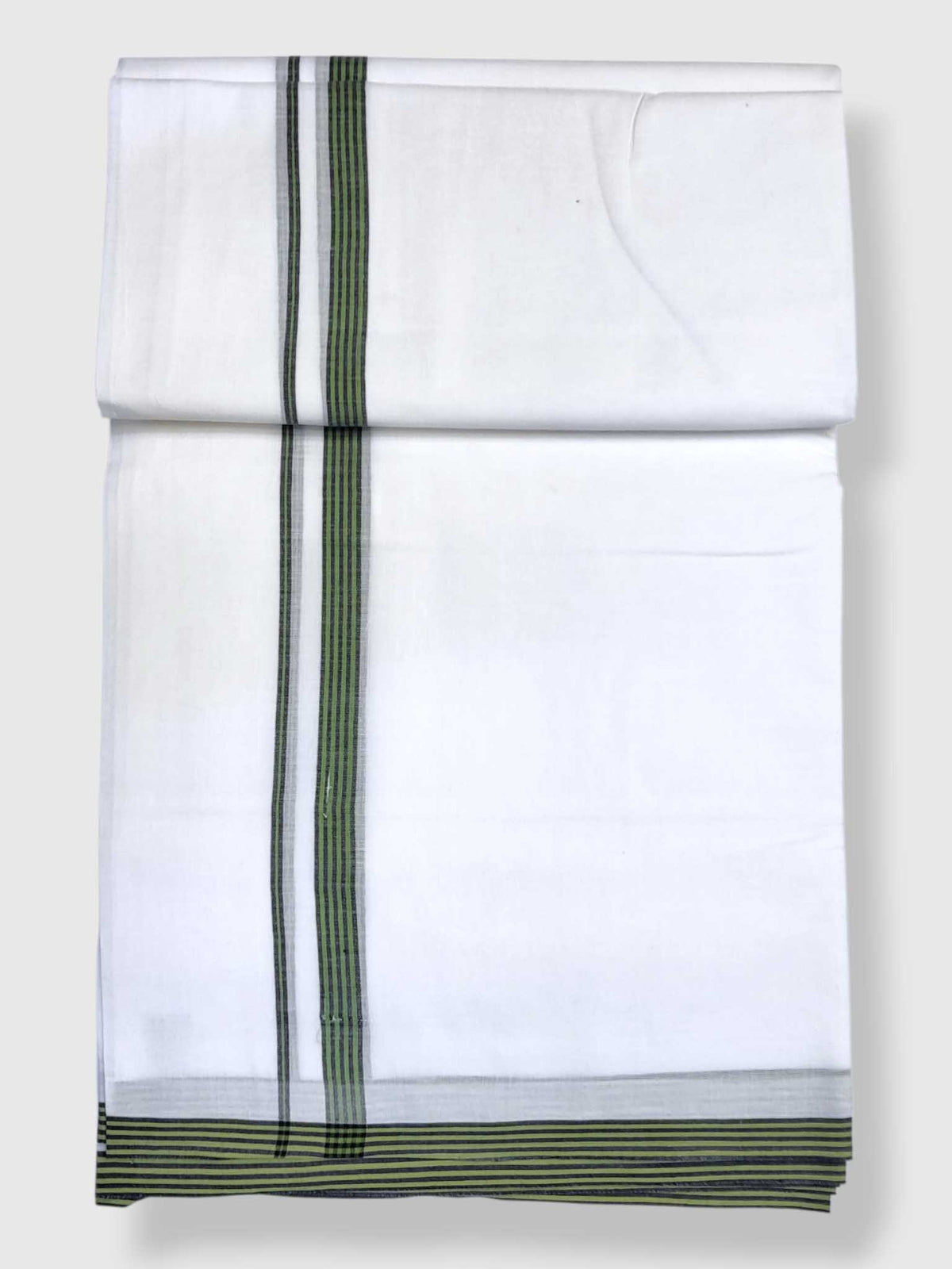 Pure White Cotton Men's Double Dhoti