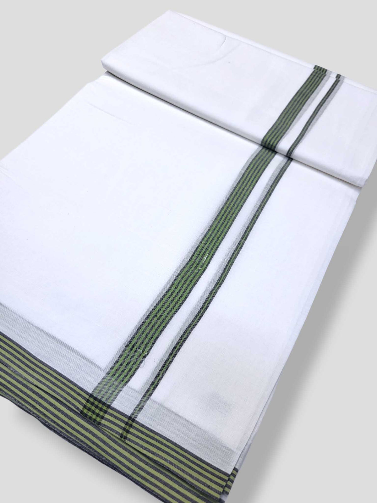 Pure White Cotton Men's Double Dhoti