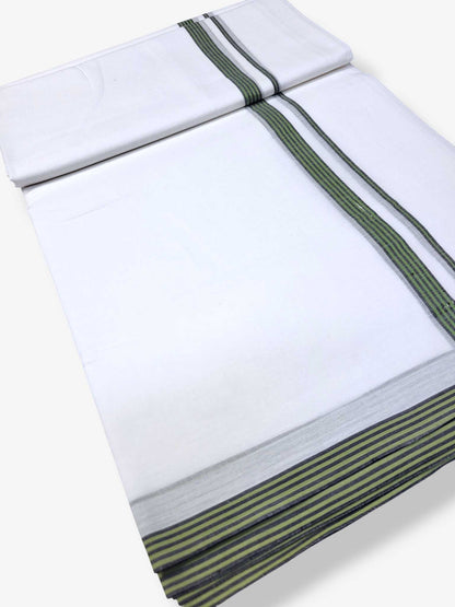 Pure White Cotton Men's Double Dhoti