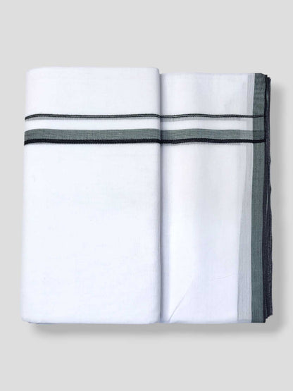 Pure White Cotton Men's Double Dhoti