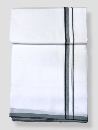 Pure White Cotton Men's Double Dhoti