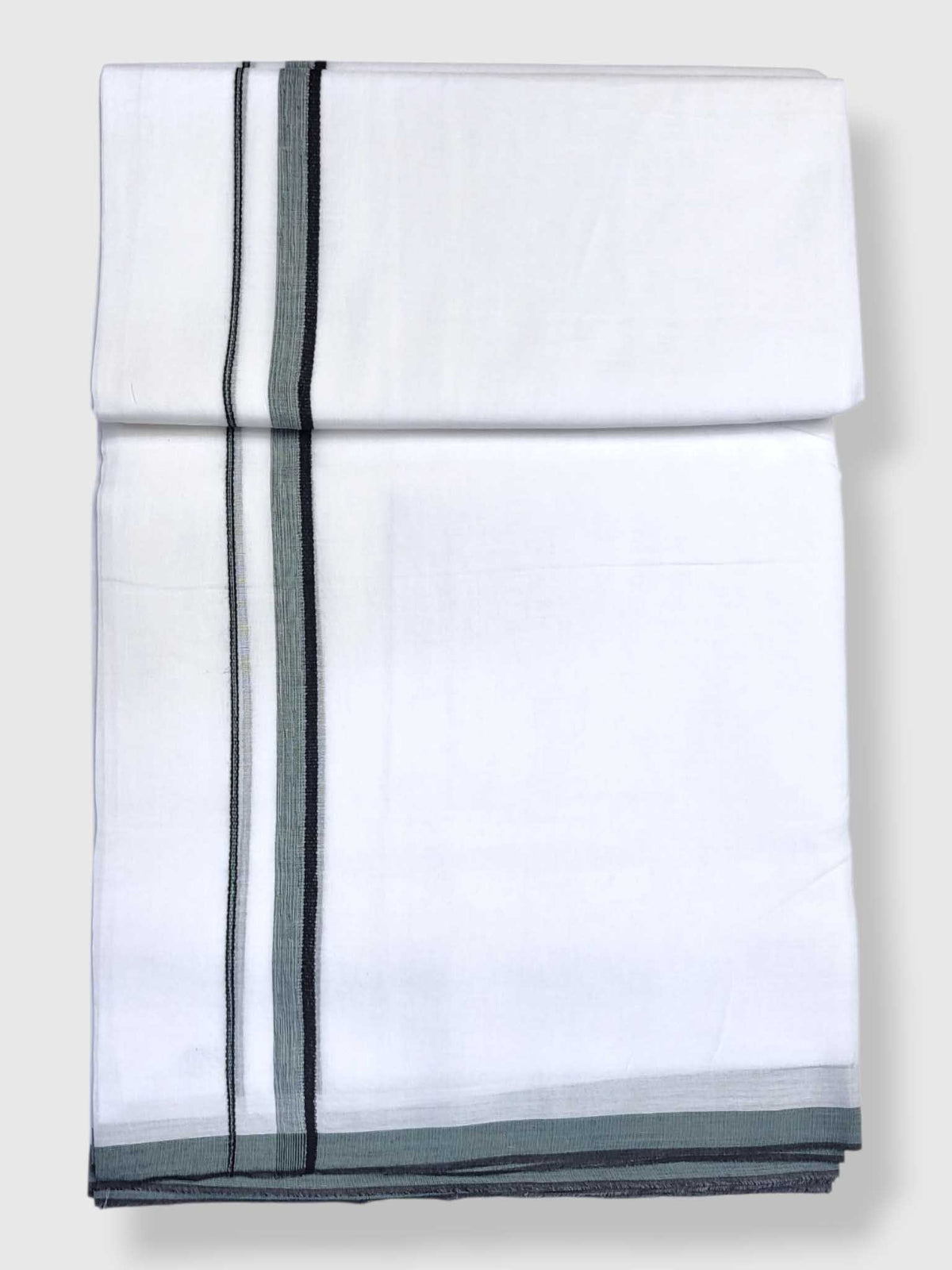 Pure White Cotton Men's Double Dhoti