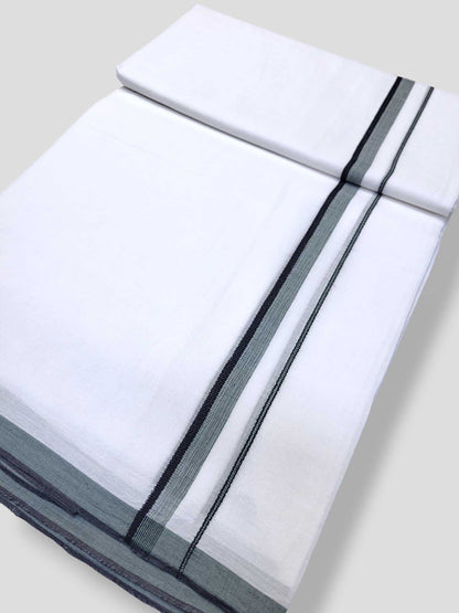 Pure White Cotton Men's Double Dhoti