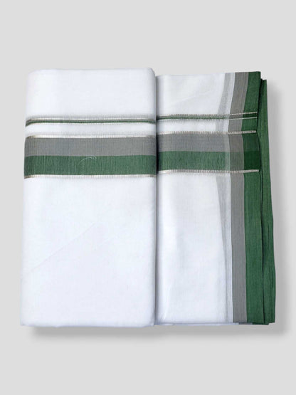 Pure White Cotton Men's Double Dhoti