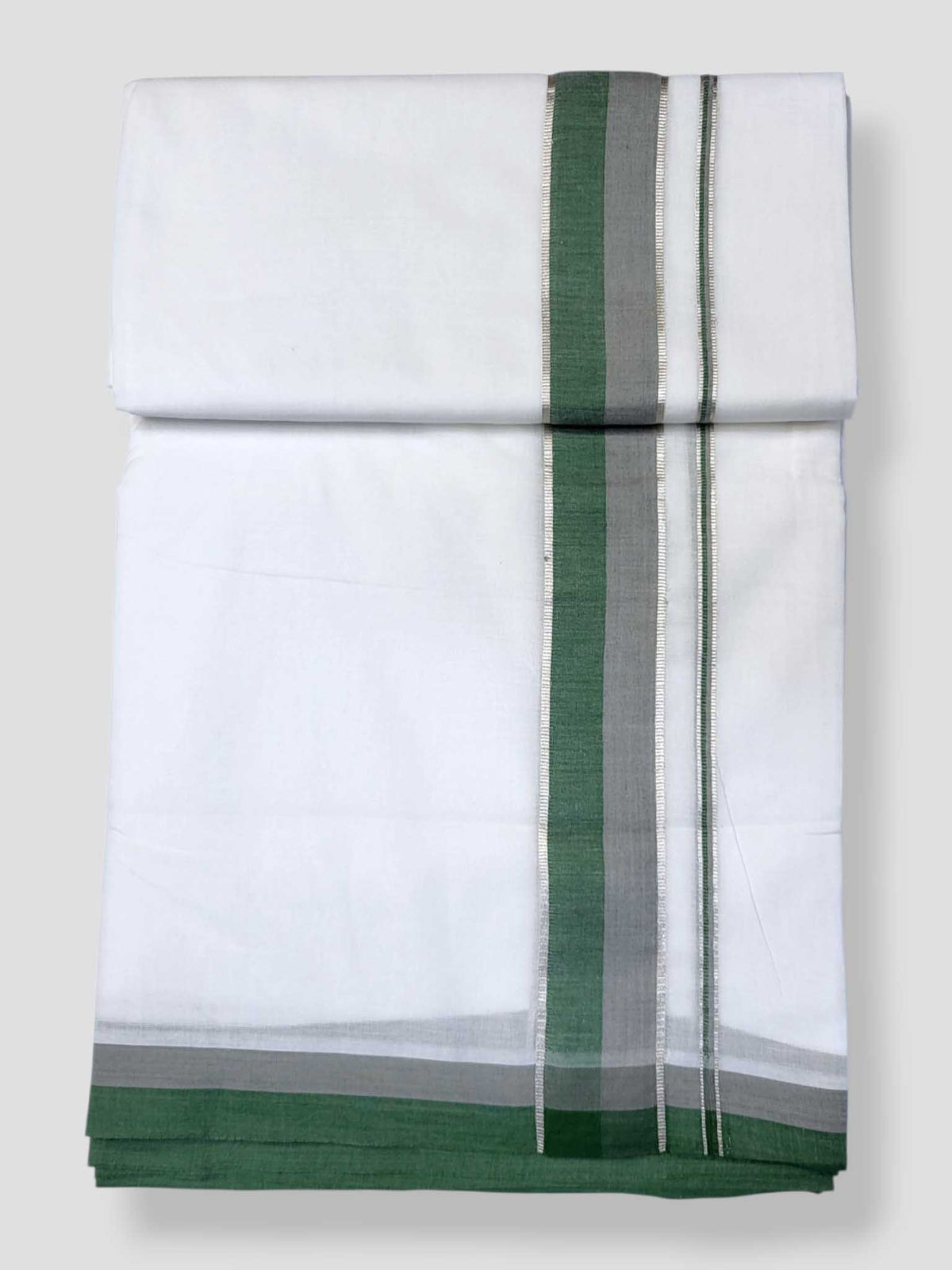Pure White Cotton Men's Double Dhoti