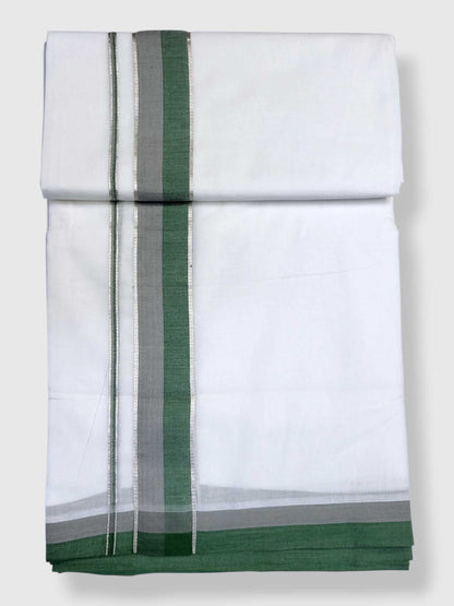 Pure White Cotton Men's Double Dhoti
